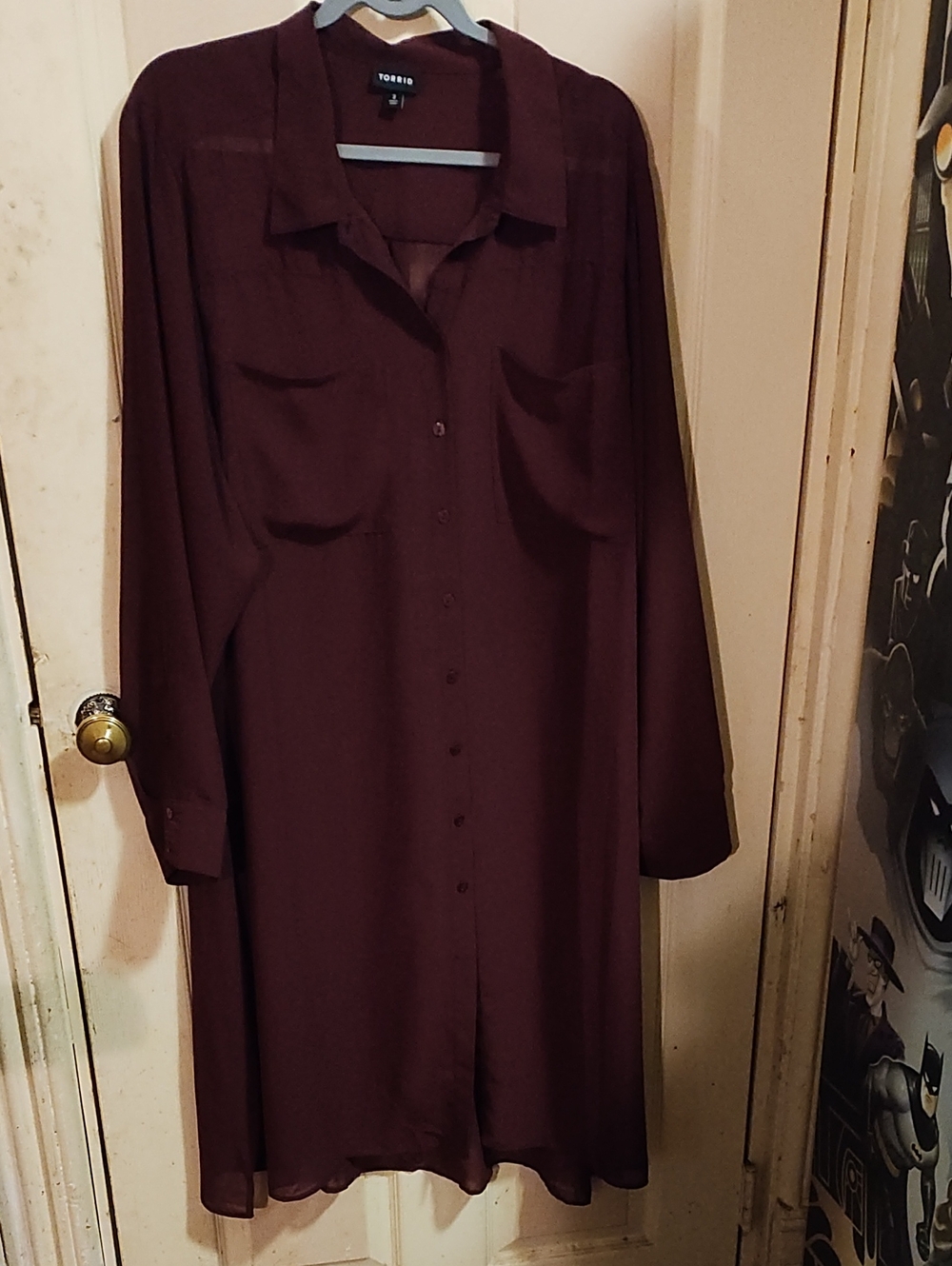 torrid Plum Long-Sleeve Button-Front Shirt Kamono